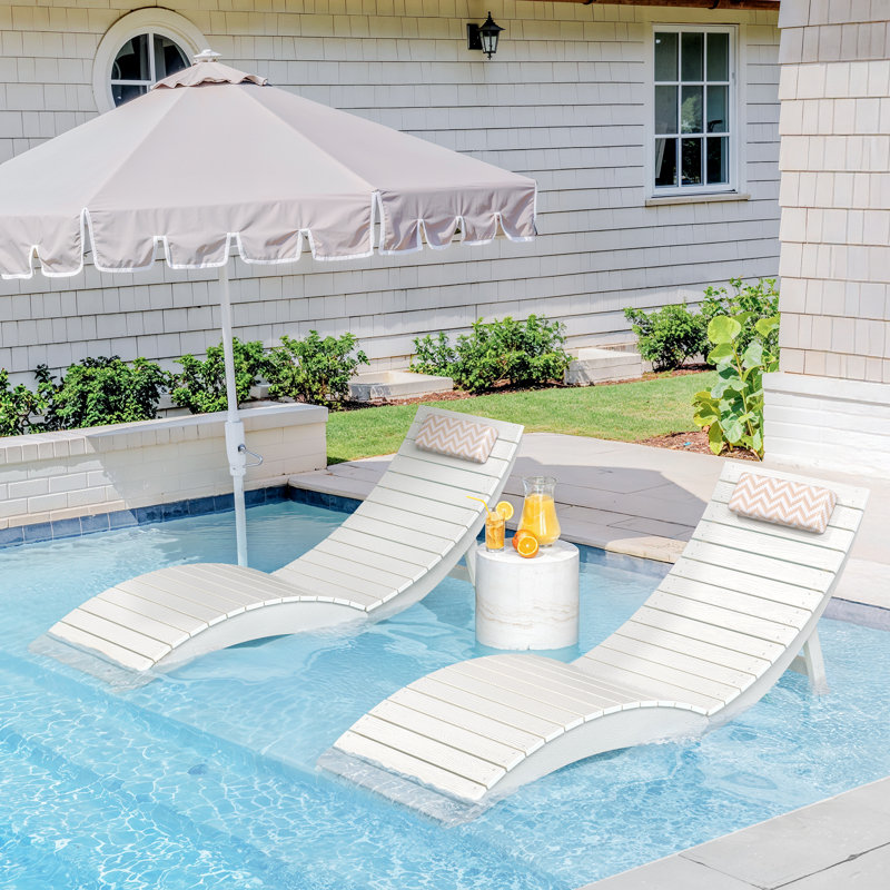 Chaise longue de patio pliable Aquawave, Blanc