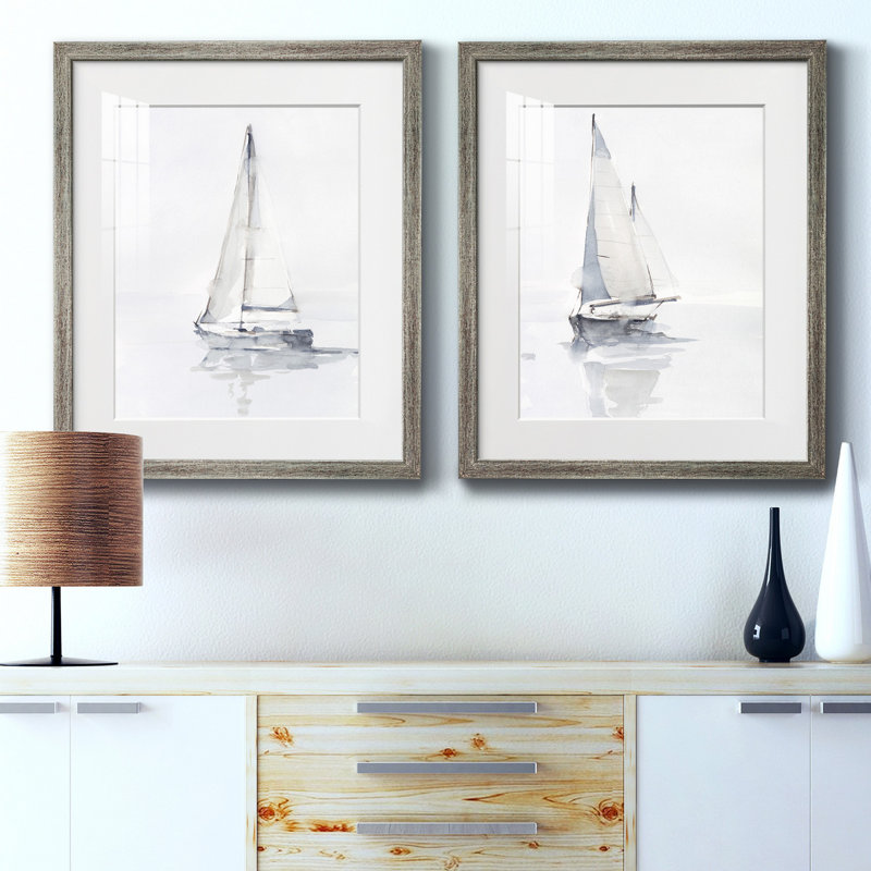 Misty Harbor I, reproduction encadrée de qualité supérieure - prête à être accrochée