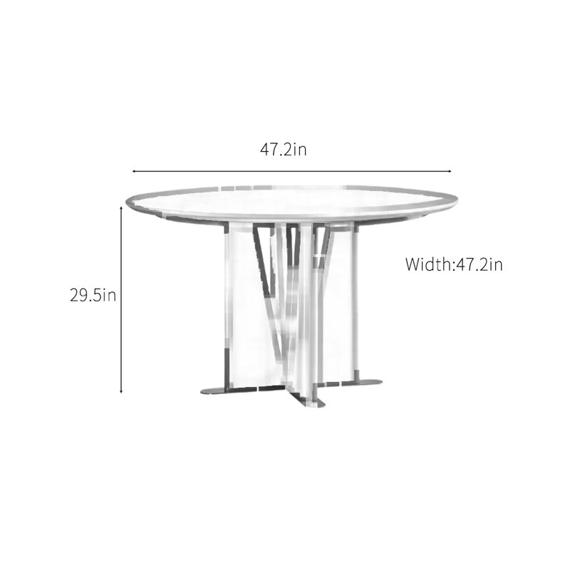 Table de salle à manger en bois massif avec pieds rouges, H 29,5 po x L 47,2 po x l 47,2 po