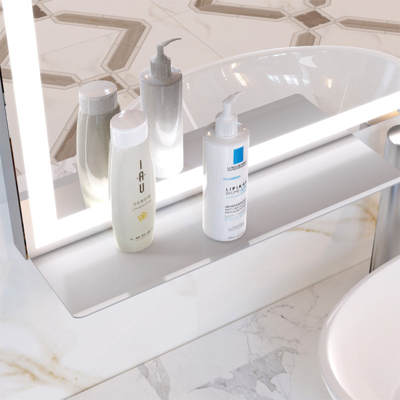 Miroir de salle de bain 32 po x 40 po à DEL avec interrupteur tactile antibrouillard réglable blanc / chaud / naturel
