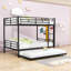 Lit superposé moderne double au-dessus de double avec lit gigogne simple-336609141