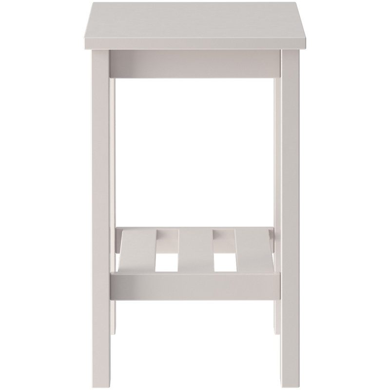 Mediouna 40cm W Solid + Manufactured Wood Bedside Table, White