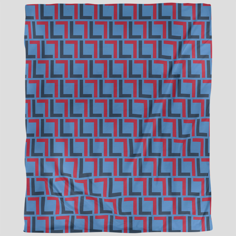 Housse de couette simple, Housse de couette simple TG, Bleu marine / rouge / bleu, Polyester brossé