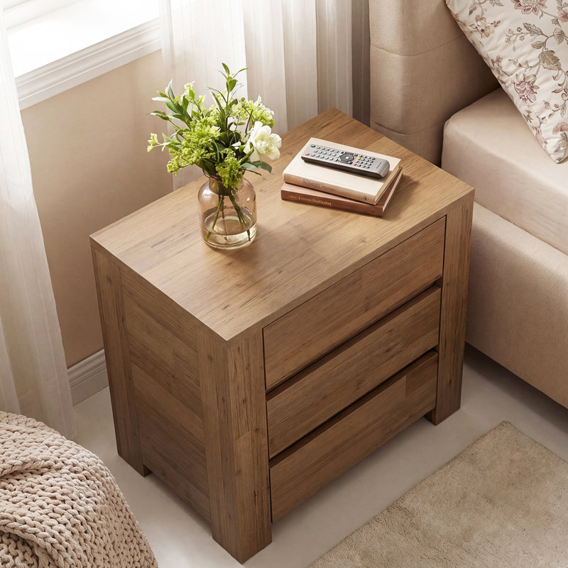 Table de chevet 3 tiroirs 31,5 po