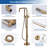 Single-Handle Freestanding Tub Faucet Floor Mount Bathtub Filler with Hand Shower-103063617
