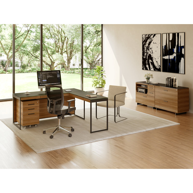 Sequel 20 2 - Drawer File Cabinet, Natural Walnut/Black