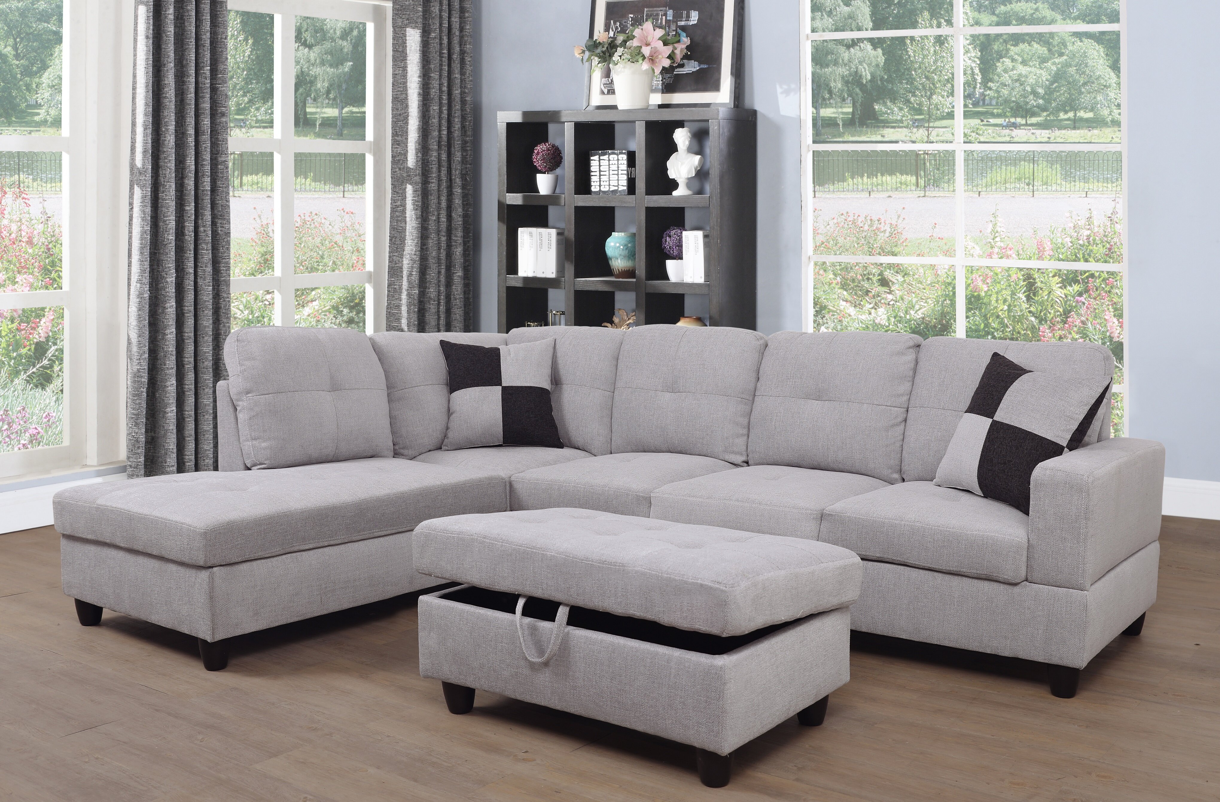 Ebern Designs McConnico Right Hand Facing Modular Corner Sectional with  Ottoman