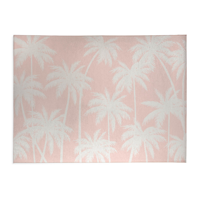 Tapis de cuisine Palm, Rectangulaire 3 pi x 5 pi, Rose