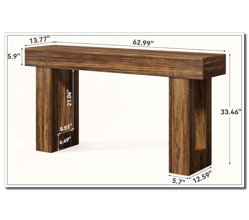 Console Table, Rustic Brown