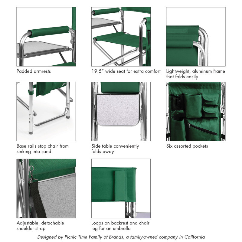 Folding Director Chair, Green Bay Packers, Green