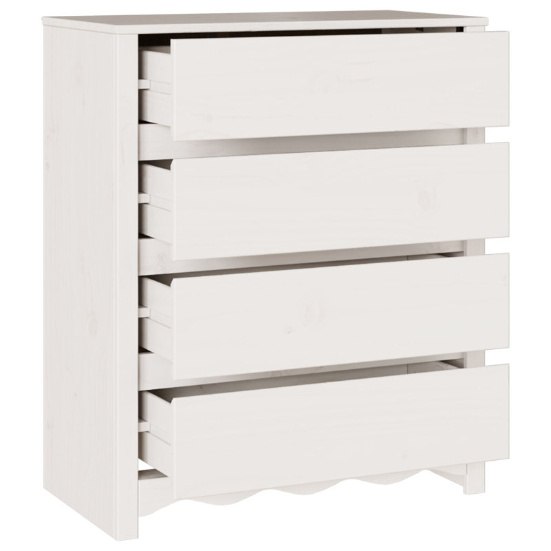 Chest of Drawers with Drawer Drammen Solid Pine wood Storage Home, White