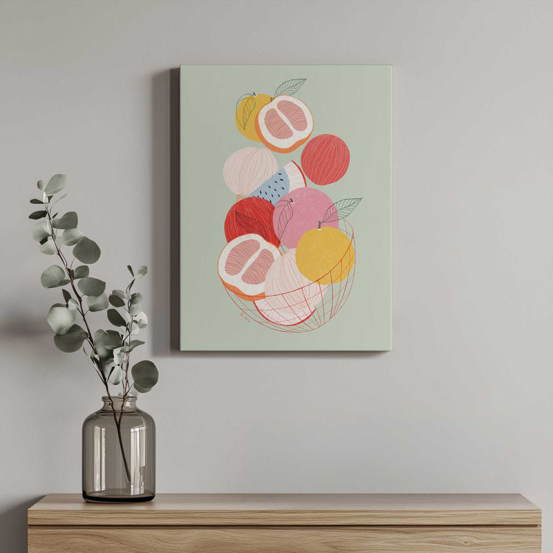 «Fruit basket II» par El buen limon, L 12 po x H 16 po, Wrapped Canvas, Does Not Apply