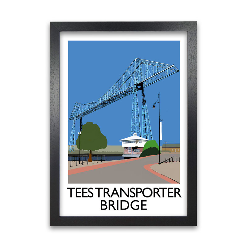 Tees Transporter Bridge by Richard O'Neill - Single Picture Frame Print, 297 cm H x 21 cm W, Black