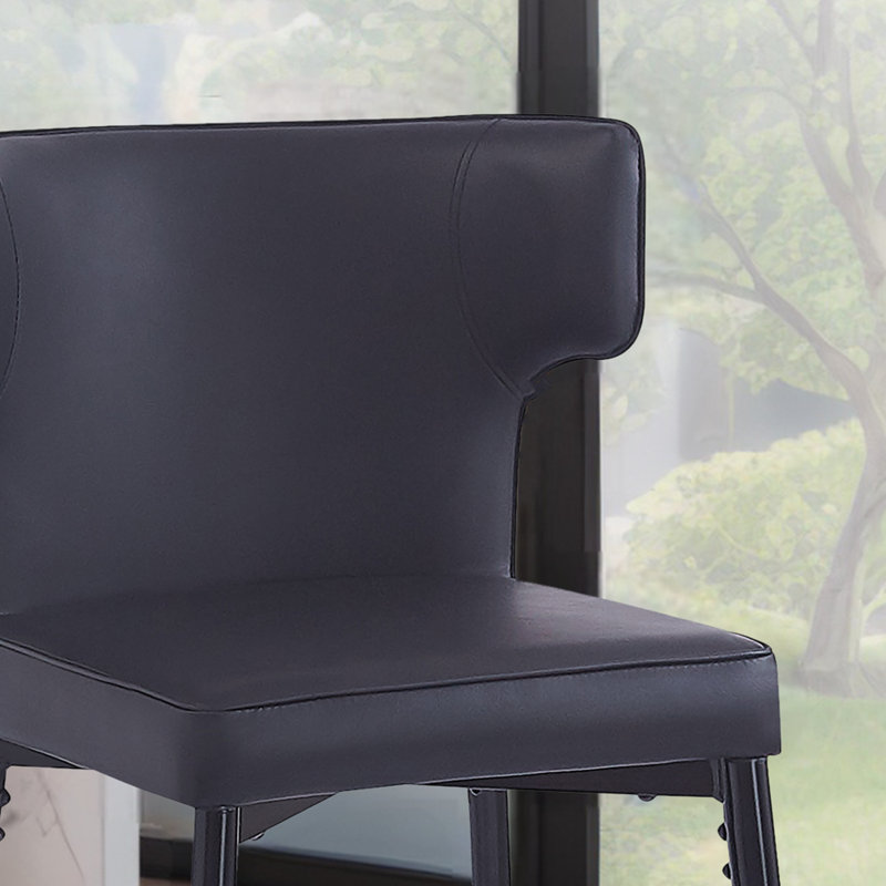 Tabouret de bar et de comptoir en simili cuir (ensemble de 2), Noir