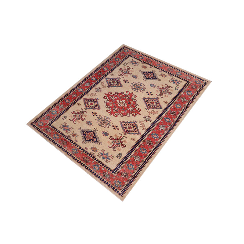 Tribal Gioni Isabelle Lt. Gold/Pink Wool Rug - 5'4'' X 8'0''