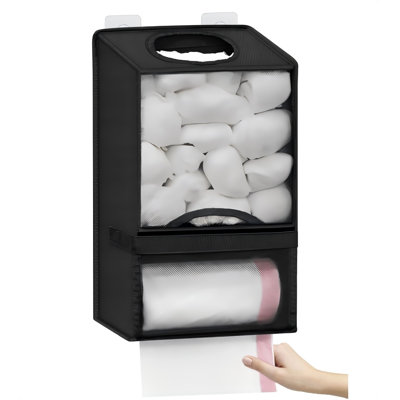 Large Wall Mount Grocery Bag Holder With Trash Bag Dispenser For Kitchen, 2-In-1 Space-Saving Plastic Trash Bag Dispenser, Garbage Bag Organizer