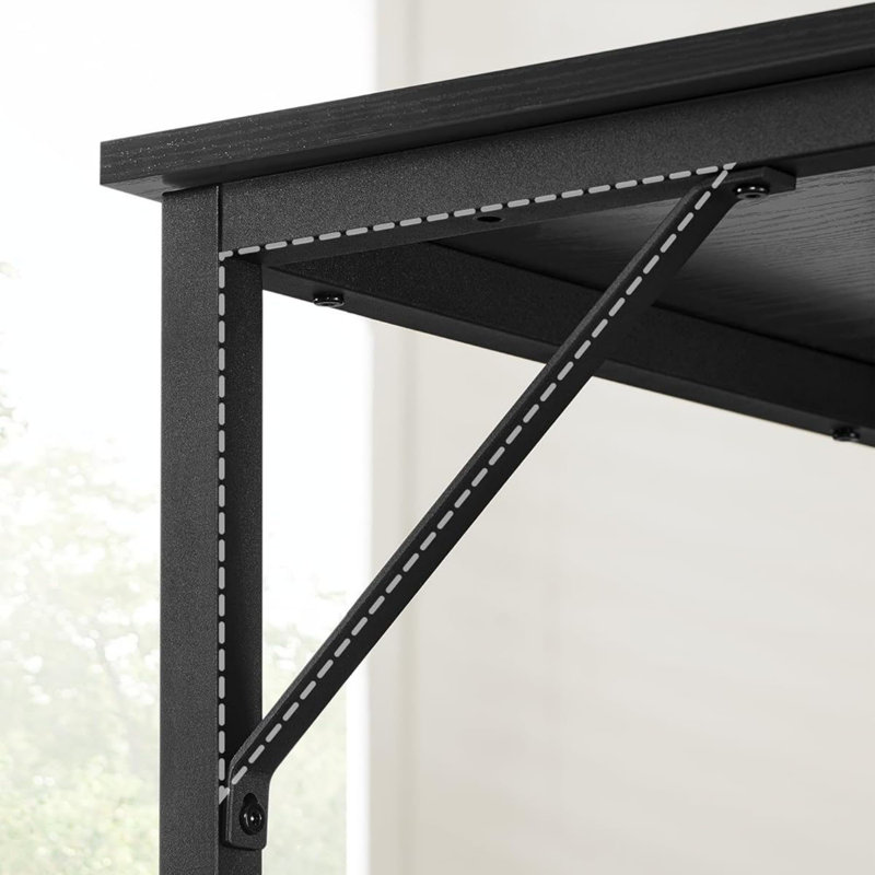 Wydmire Desk, 29.5" H x 31.5" W x 19.7" D, Black/Wood Grain