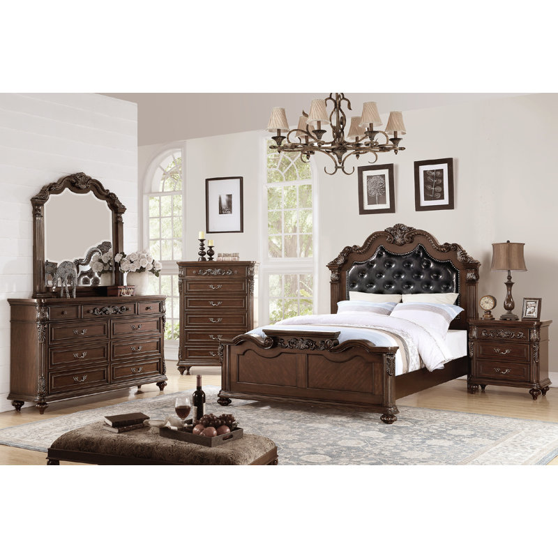 Liao Vegan Leather Standard Bed, Califonia King, Dark Brown