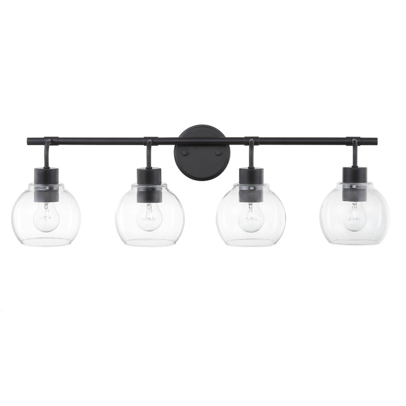 Northglenn Modern Dimmable Bathroom Vanity Light, Black, 4 Lights