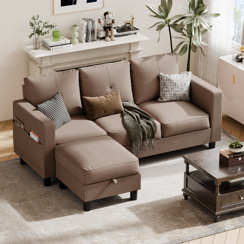 Serio 76.4" Upholstered Sofa Couch, Brown