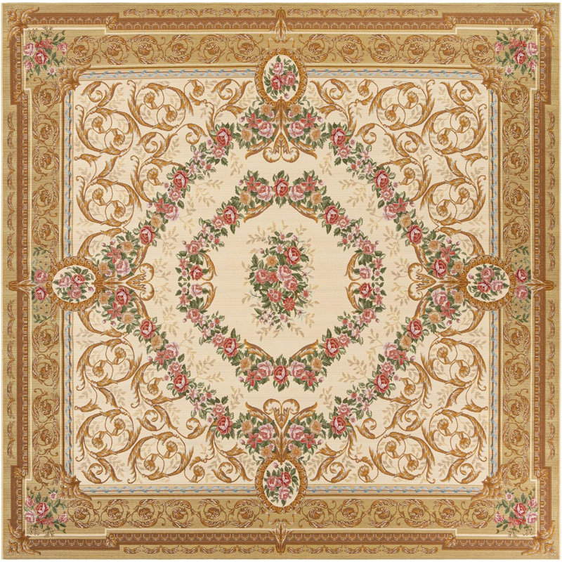 Tapis traditionnel d'extérieur Nil ivoire et beige