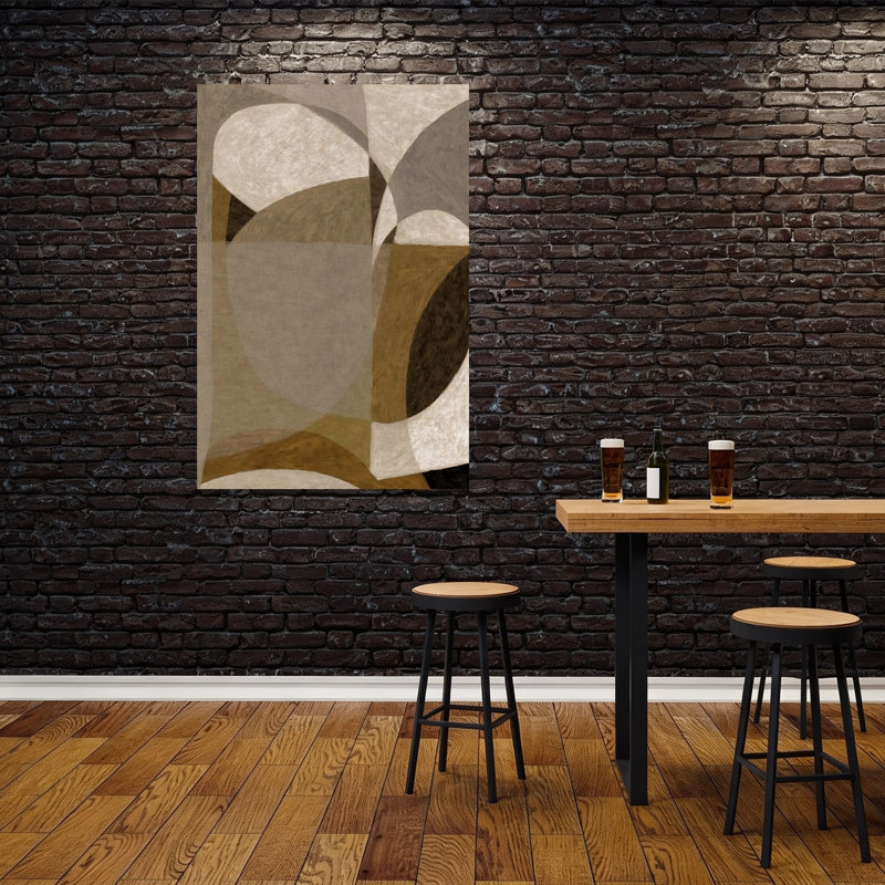 «Earthy Abstract Shapes Abstract Contemporary Elegant», reproduction d'art murale, H 60 po x l 40 po