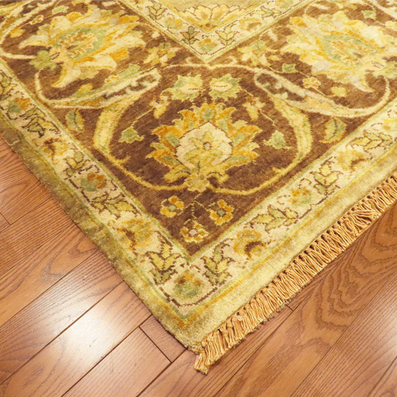 Silver Screen Hand Knotted Wool Area Rug in Fawn/Mocha