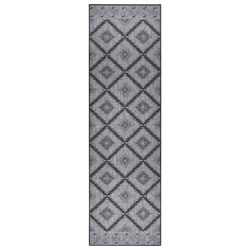 Malibu Woven Night Silver Rug, Runner 80 x 350cm
