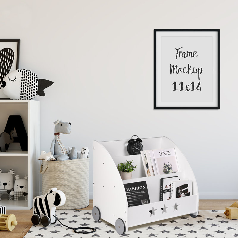 Kennett 57cm H X 62cm W Buildings & Architecture Kids Book Display, White