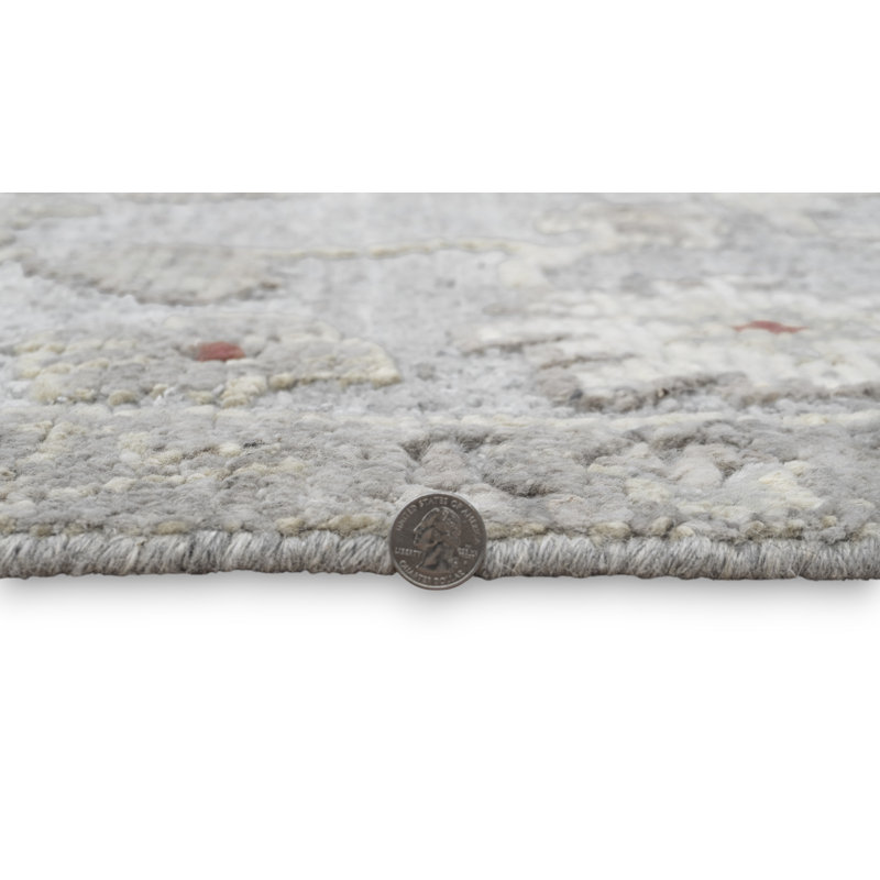 Tapis noué à la main Sophia Claudette - Earl Grey - 6 pi x 9 pi, 6 pi x 9 pi