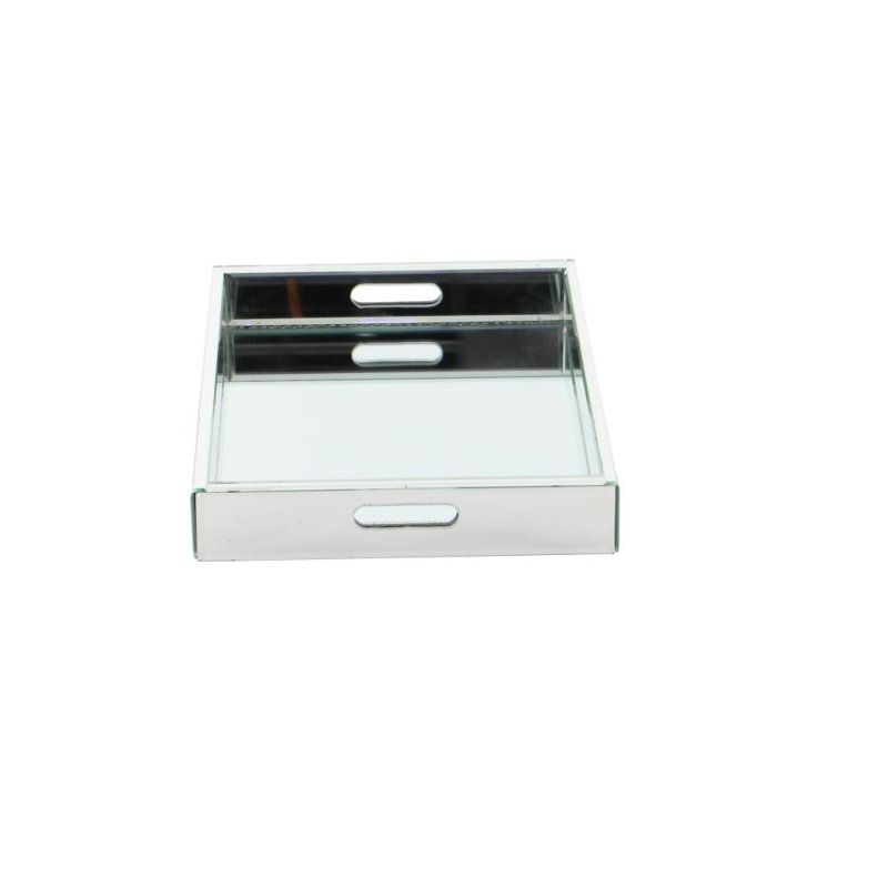 Plateau rectangulaire en bois avec poignées Aptos, H 3 po x l 18 po x P 13,5 po
