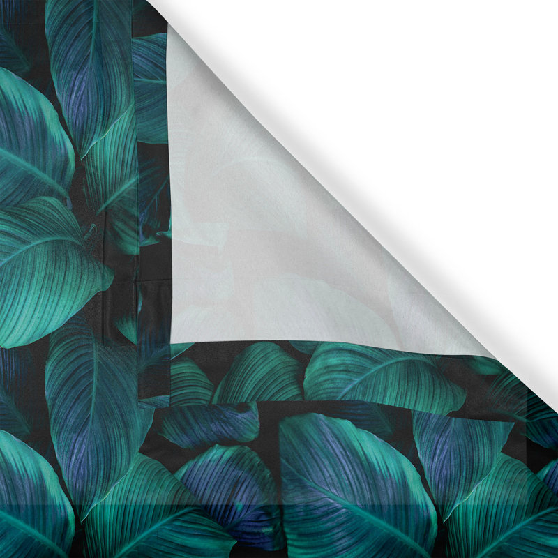 Dakota Fields Nature Grommet Curtain Realistic Look Tropical Art 50" x 96" Violet Blue and Fern Green, 50" W x 96" L
