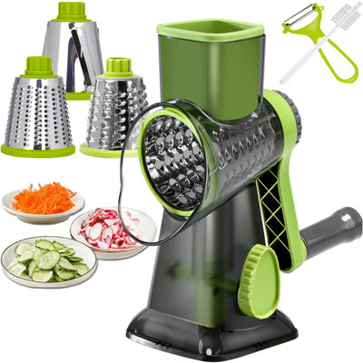 Cheese Grater Rotary Cheese Grater,Versatile Cheese Shredder,Blades For Shredding, Grating, Slicing,Cheese Shredder With Suction Base And Cleaning Brush Kitchen Gift