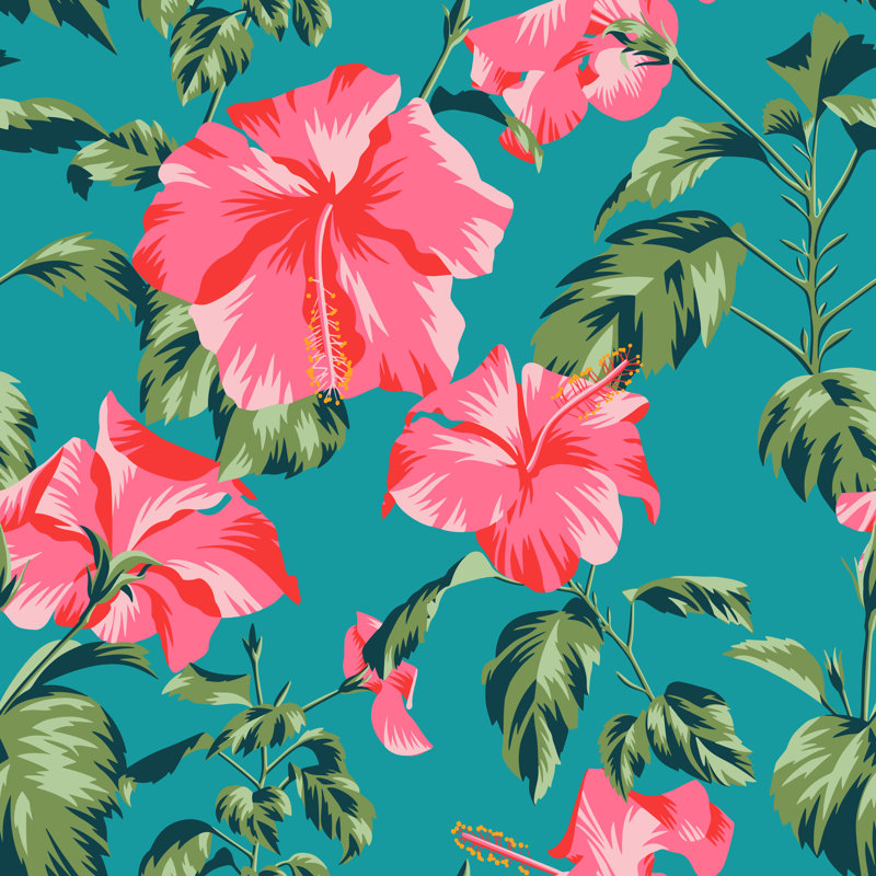 Piperton Chinese Hibiscus by Galina Kamenskaya - Wrapped Canvas Print, 30cm H x 30cm W x 3.8cm D