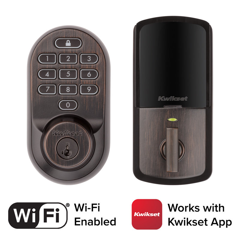 Halo Wi-Fi Smart Lock Keypad Entry Set with Smartkey Security, Venetian Bronze