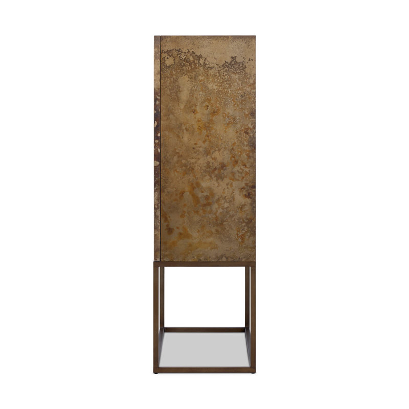 Roman Bar Cabinet, Antiqued Brass Aluminum