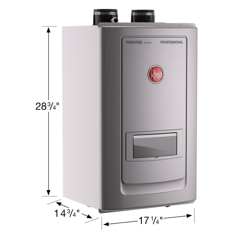 Rheem Condensing Tankless Gas Indoor Natural Gas Water Heater with Built-in Recirculation 10.0 GPM, Natural Gas, 11 Gpm