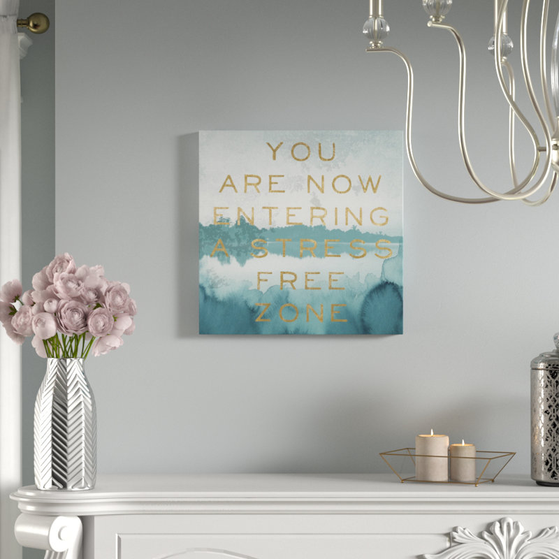Zone sans stress, impression sur toile tendue, H 24 po x l 24 po, Toile tendue