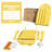 Folding Adirondack Chair, Durable Hdpe Poly Patio Chairs, All-weather Resistant, Foldable Oversized Balcony Porch Patio Outdoor Chair For Lawn, Backyard, Deck, Garden, Camping, Yellow-1469119439