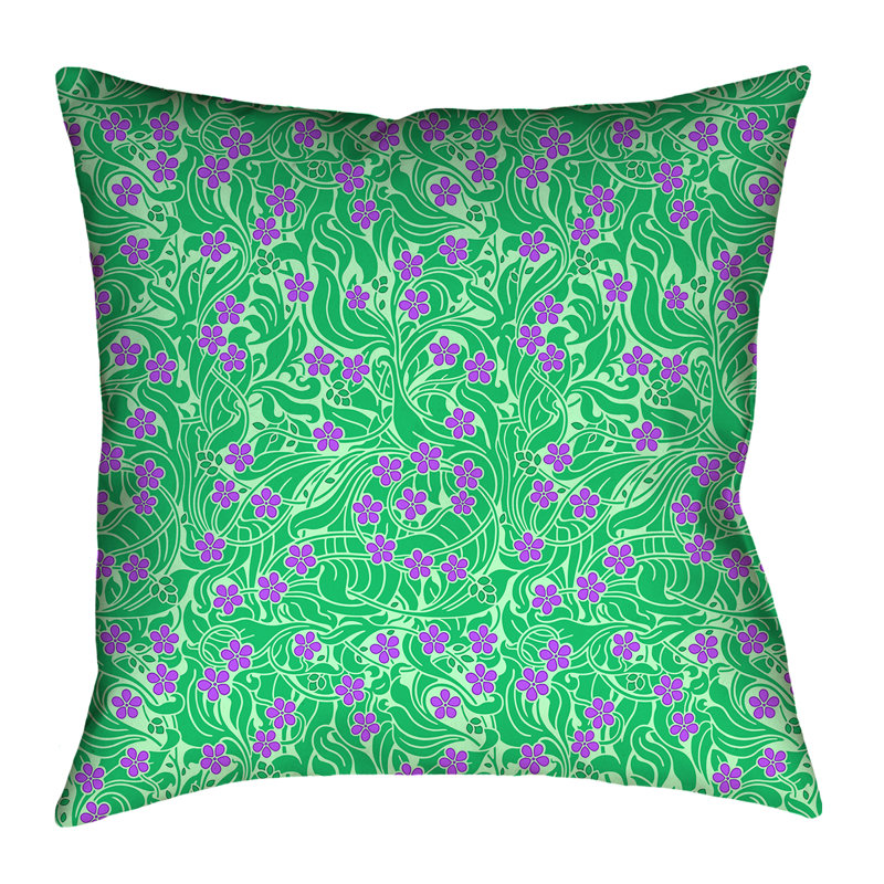 Coussin Katelyn Elizabeth, 26 po x 26 po, Vert / Mauve, Polyester