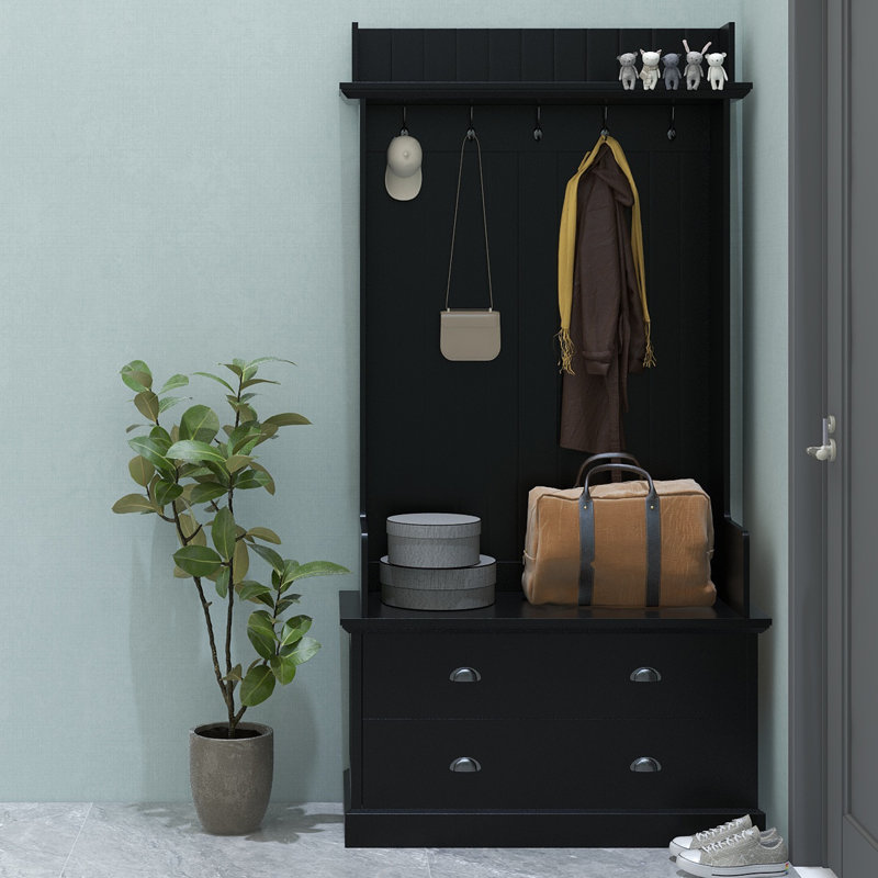 Portemanteau avec banc, Noir