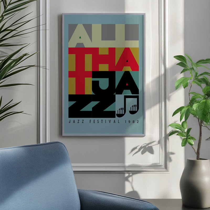 «Jazz Fest», reproduction d'affiche, H 25 po x l 19 po, Noir satiné