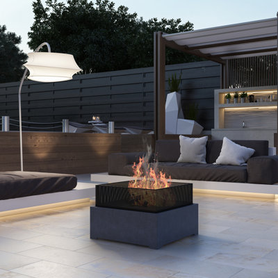 Allyiah Square Magnesium Oxide Wood Burning Smokeless Fire Pit