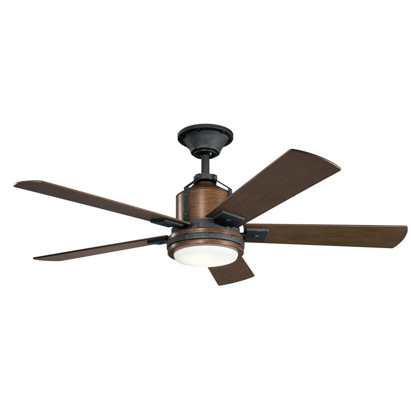 Ventilateur de plafond 52 po avec lumière DEL Kichler Colerne, Brun