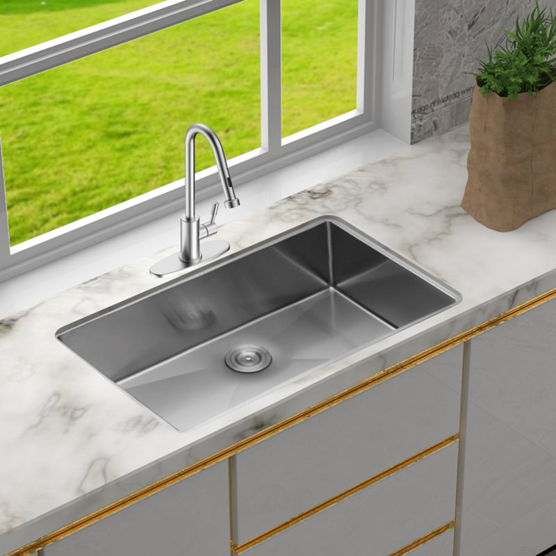30 Inch Undermount Sink - 30"x18"x10" Undermount Stainless Steel Kitchen Sink 16 Gauge 10 Inch Deep Single Bowl Kitchen Sink Basin