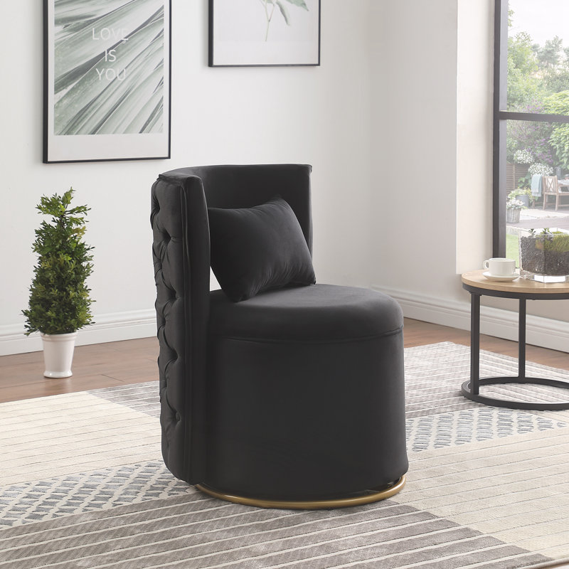 Fauteuil d'appoint pivotant à 360 ° avec fonction de rangement, Noir