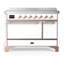 Majestic III Series 48 Inch Induction Range with 6 Induction Elements in Antique White (Chrome Trim)-1345769252-1345769254