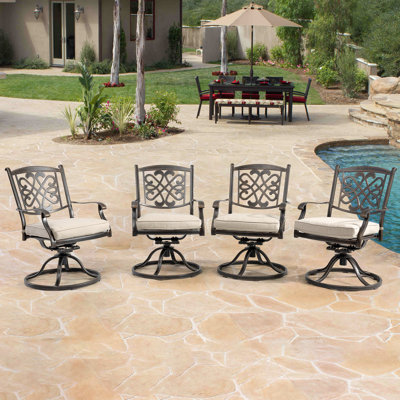 Outdoor Dining Armchair with Cushions