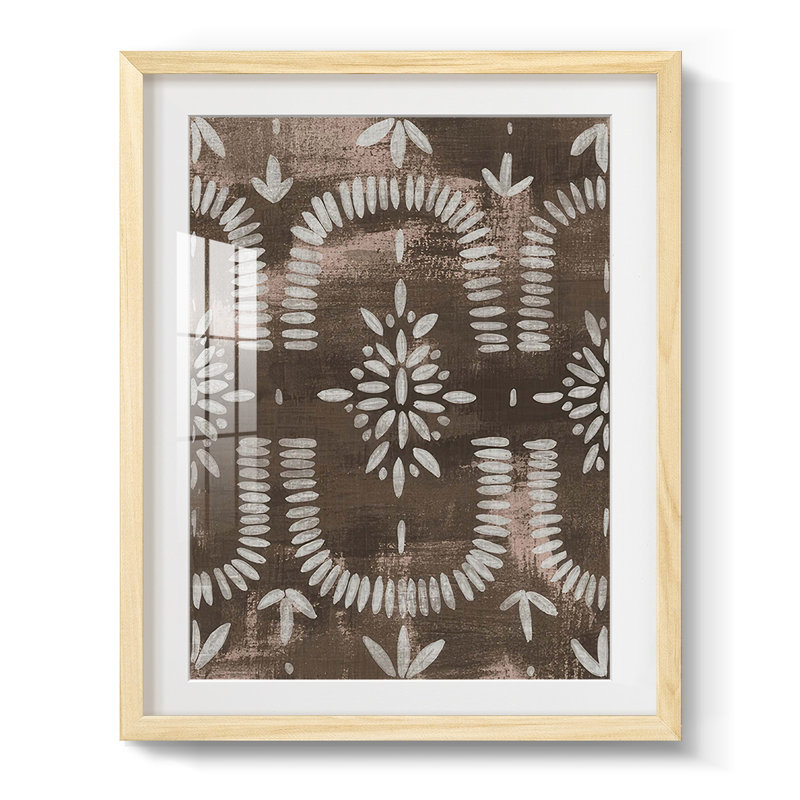 Espresso Batik I - impression encadrée, H 28,5 po x l 20,5 po, Naturel