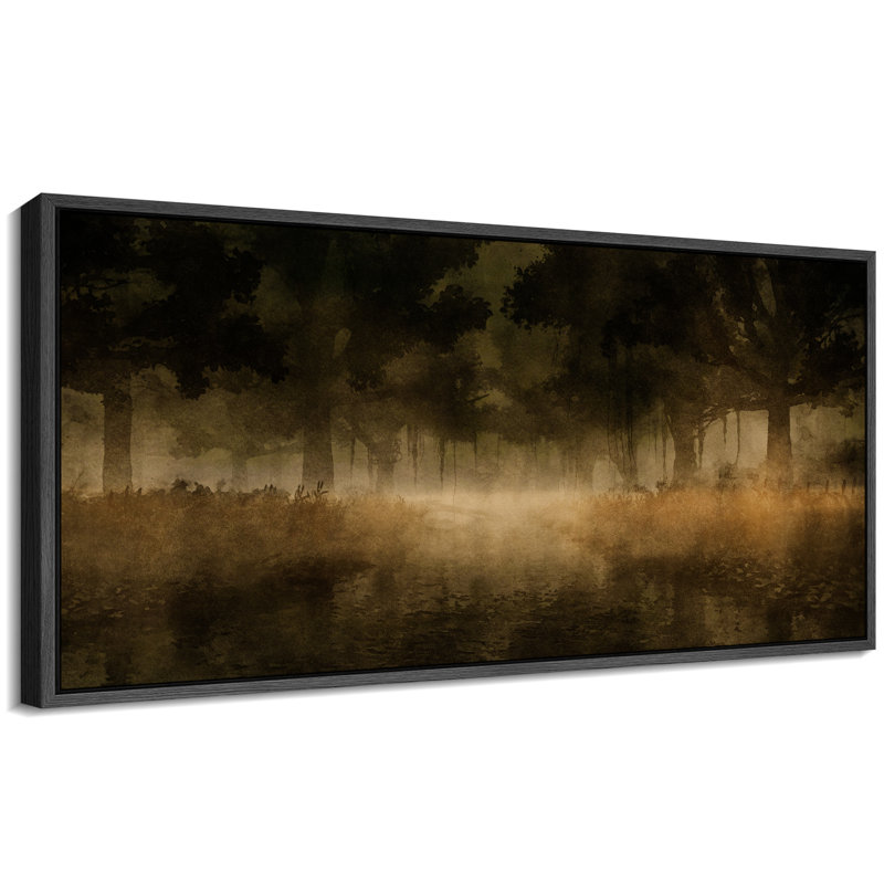 Peinture murale géante « Artest in the Mist », H 30 po x l 60 po, Noir, noir, noir, noir